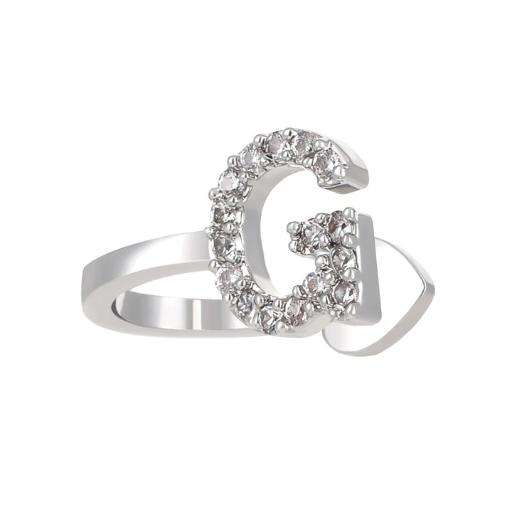 A-Z 26 Letters Paved Diamond Ear Cuffs, Adjustable Diamond Ear Cuffs For Non-Pierced Ears