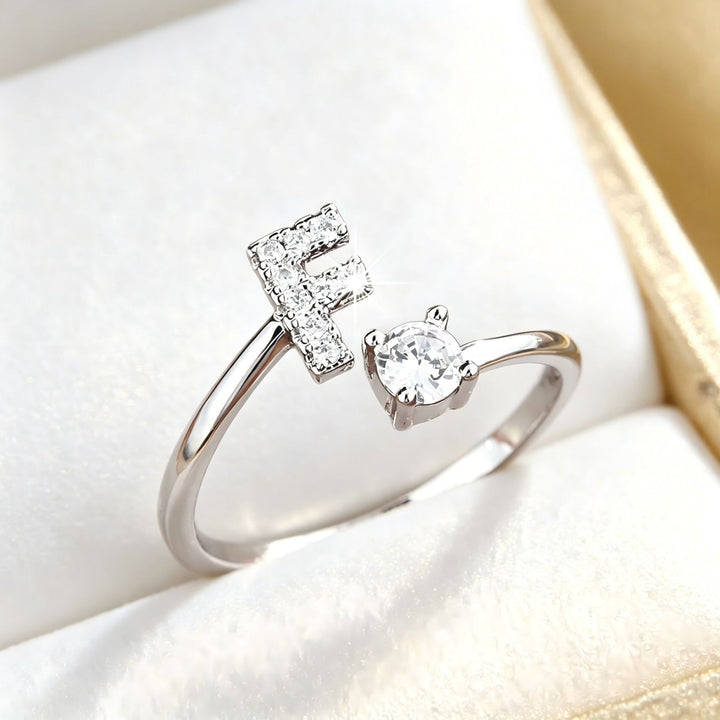 Initial Diamond Open Ring