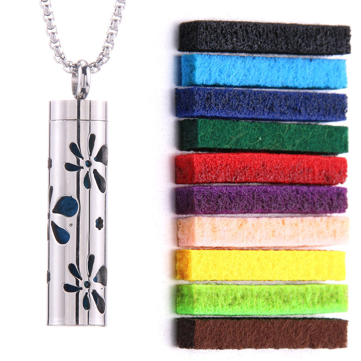 Cylindrical Hollow Aromatherapy Necklace Set (Light Luxury Niche Fragrance Necklace)