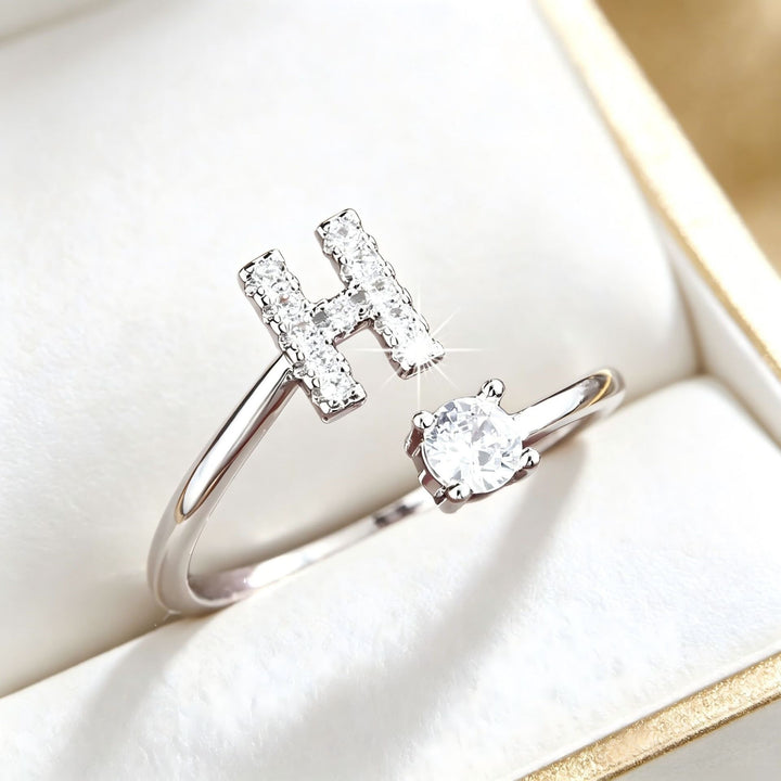 Initial Diamond Open Ring