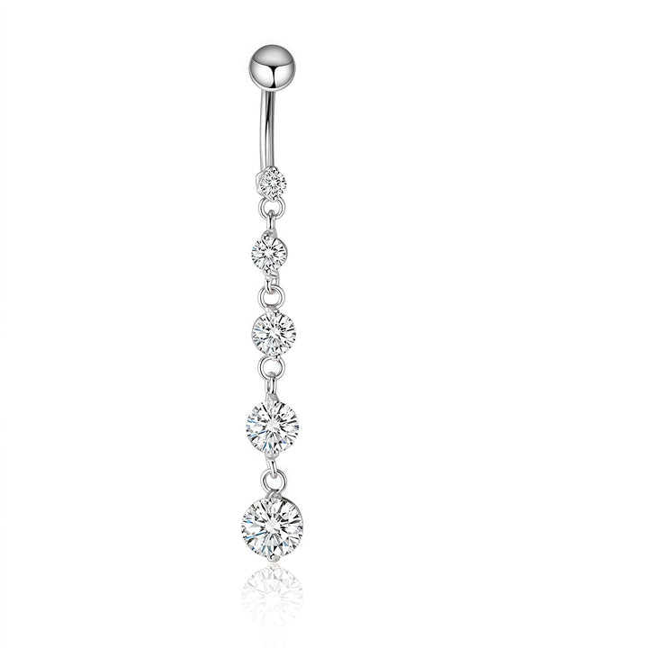 S925 Silver Diamond Pendant Belly Button Ring (Sweet-Cool Luxury Multi-Style)