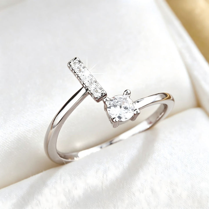 Initial Diamond Open Ring