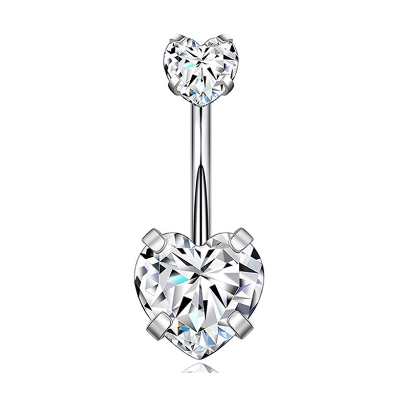 S925 Silver Diamond Pendant Belly Button Ring (Sweet-Cool Luxury Multi-Style)