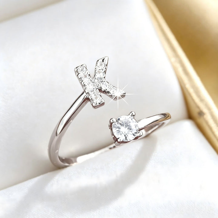 Initial Diamond Open Ring