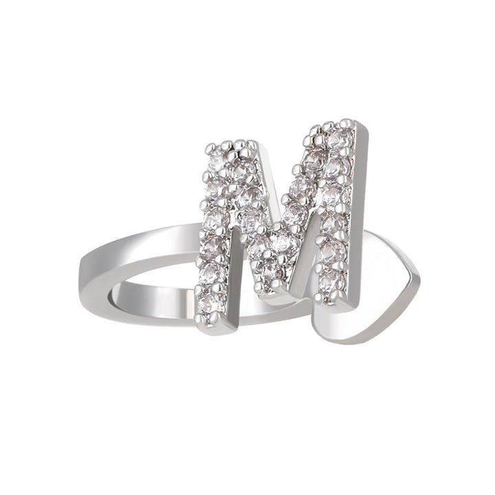 A-Z 26 Letters Paved Diamond Ear Cuffs, Adjustable Diamond Ear Cuffs For Non-Pierced Ears