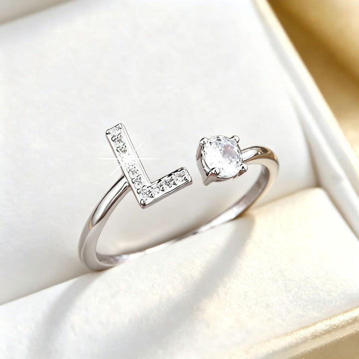 Initial Diamond Open Ring