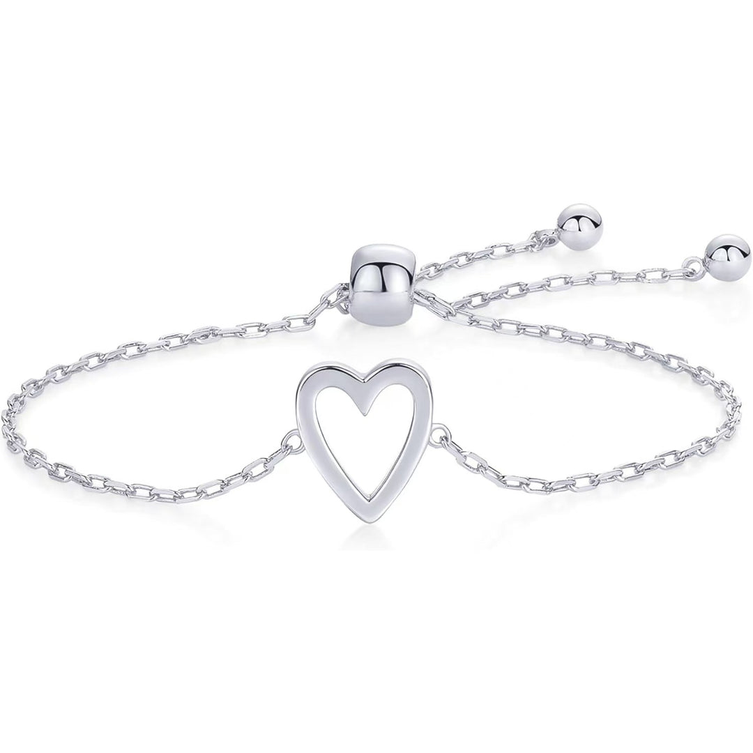 Double Heart Adjustable Bracelet Set (2 Colors Minimalist Stackable Jewelry)