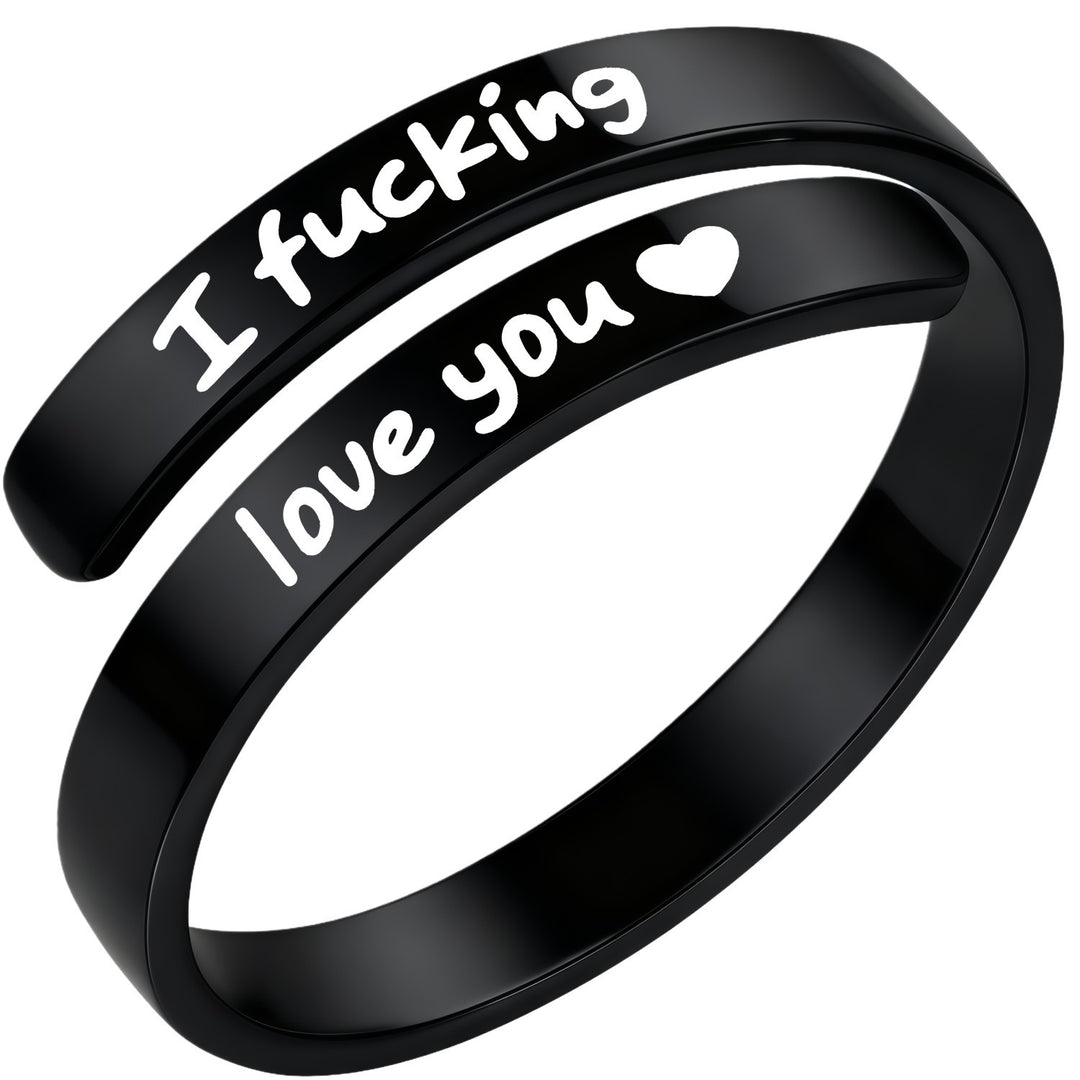 Double Layer Wrap Engraved Couple Ring (Personalized Confession Ring)