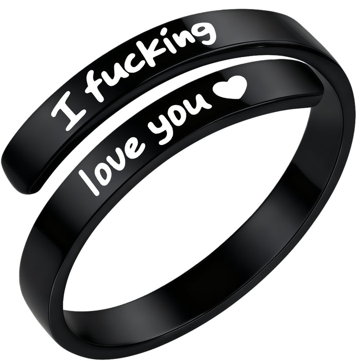 Double Layer Wrap Engraved Couple Ring (Personalized Confession Ring)