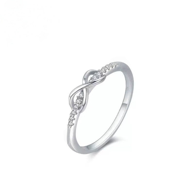 Infinity Knot Diamond Stackable Ring (Multi-Color Delicate Luxury Band)