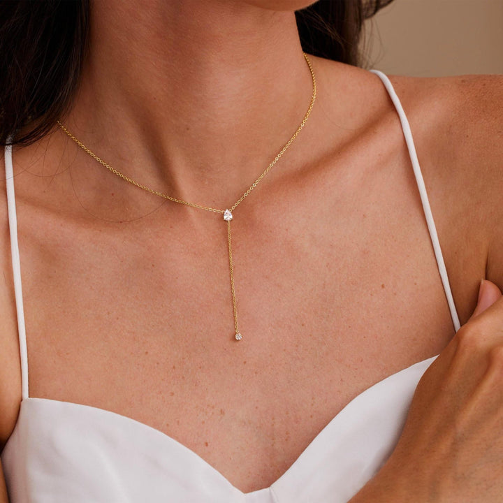 Y Drop Gold Necklace, 4 Styles Available, Dainty Lariat Choker