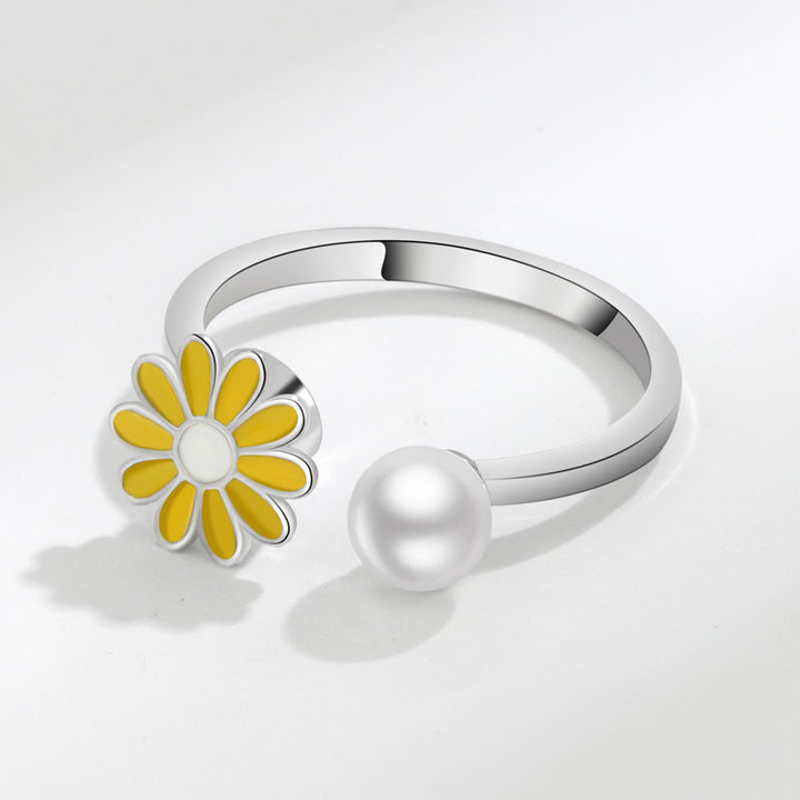 Daisy & Pearl Open Ring Set (Light Luxury Niche Fresh Bands)