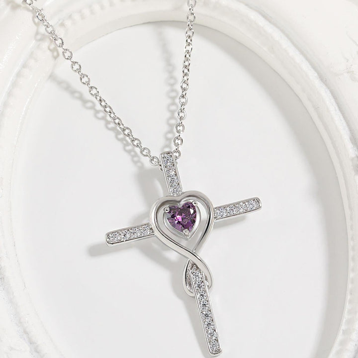 Infinity Heart Diamond Necklace, 3 Gem Color Preserved Rose Gift Box Set