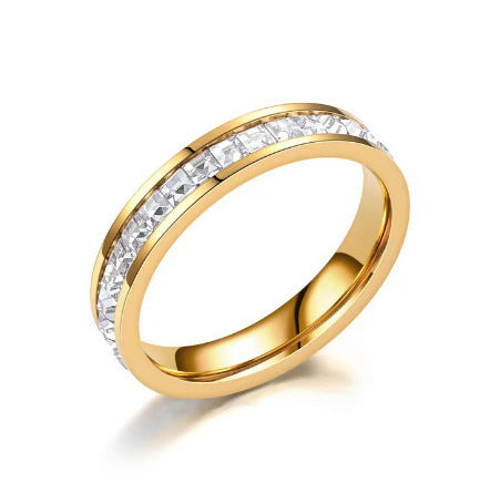 Princess Cut Single/Double Row Pave Band Ring (3 Colors Luxury Statement Ring)