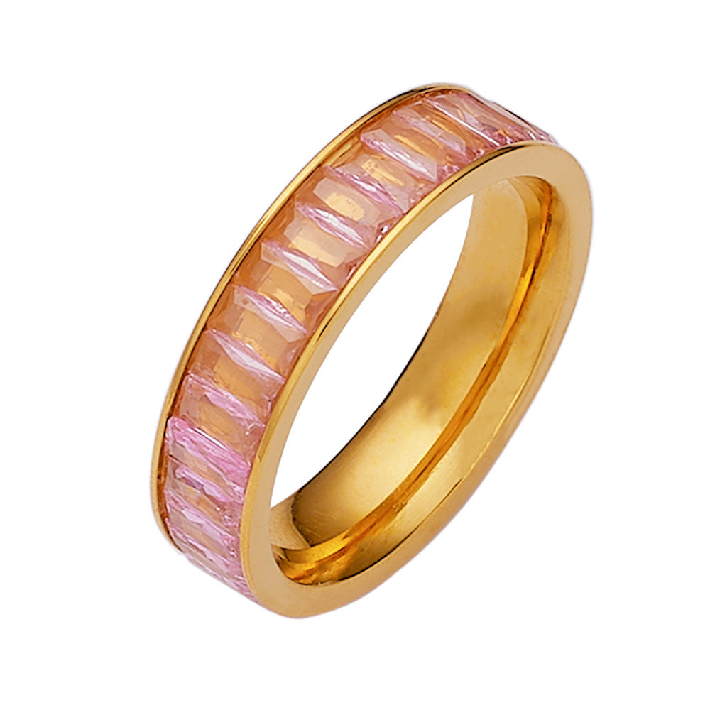 Baguette‑Cut Diamond Full‑Eternity Band, Multi‑Color Options