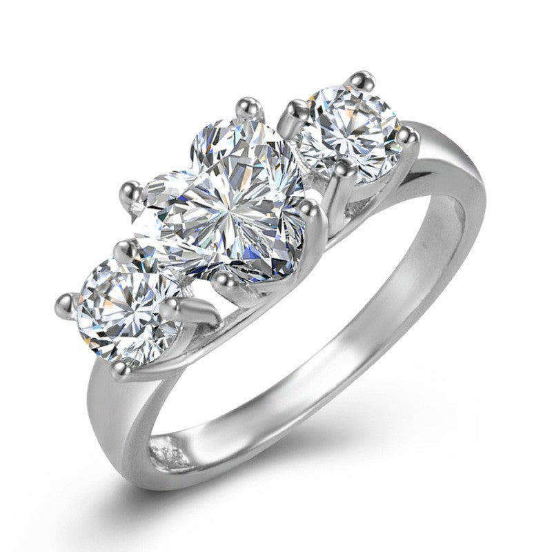 Three-Stone Diamond Statement Ring (Luxury Engagement-Style Gold Band)