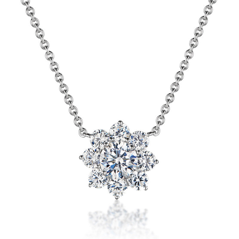 Sunflower Pavé Jewelry Set (Light Luxury Niche Sparkling Earrings / Ring / Necklace)