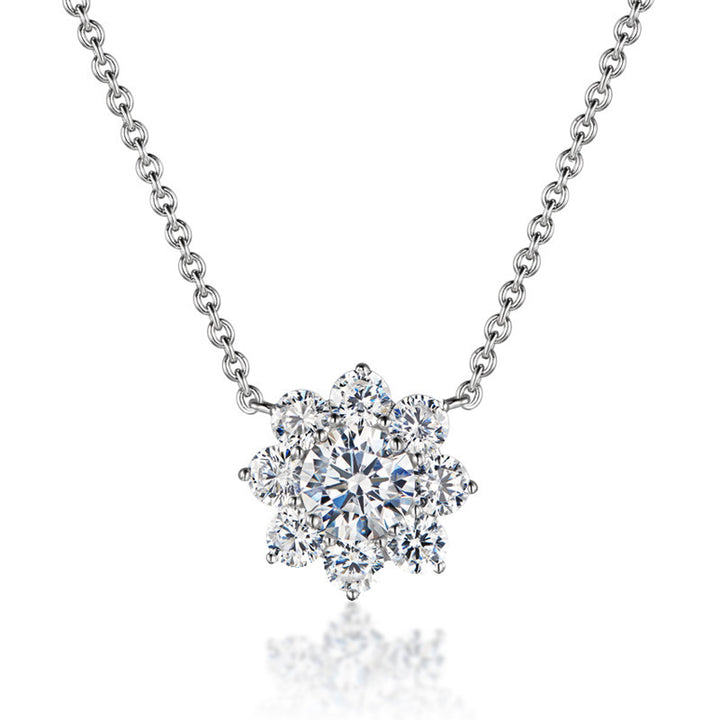 Sunflower Pavé Jewelry Set (Light Luxury Niche Sparkling Earrings / Ring / Necklace)
