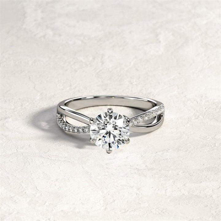 Twisted Shank Six-Prong Solitaire Diamond Ring