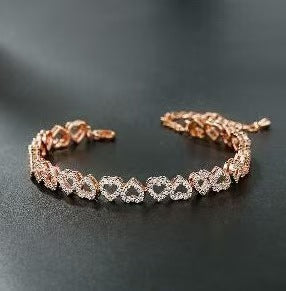 Cross & Heart Pavé Bracelet Set (Light Luxury Niche Romantic Wrist Jewelry)