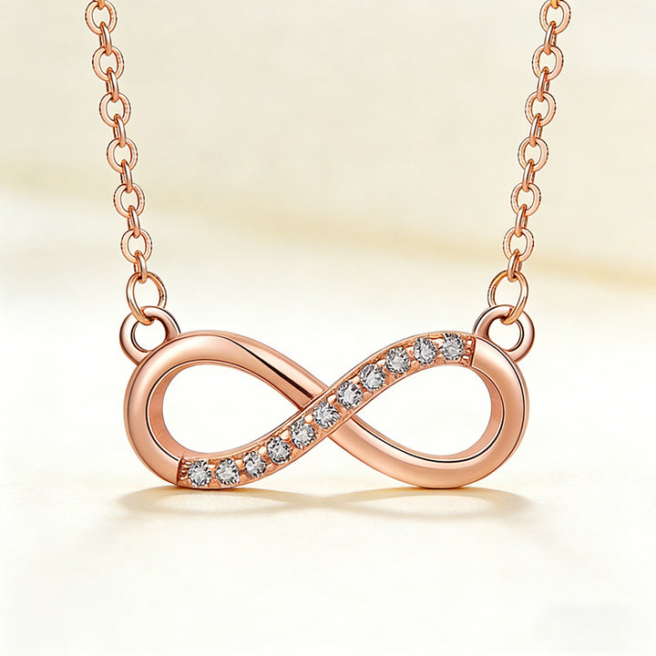 Infinity Knot Diamond Pendant Necklace (3 Colors Delicate Luxury Choker)