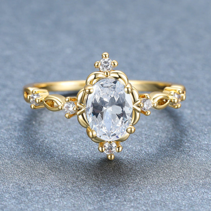 Vintage Oval Diamond Statement Ring (Luxury 18K Gold Engagement Band)