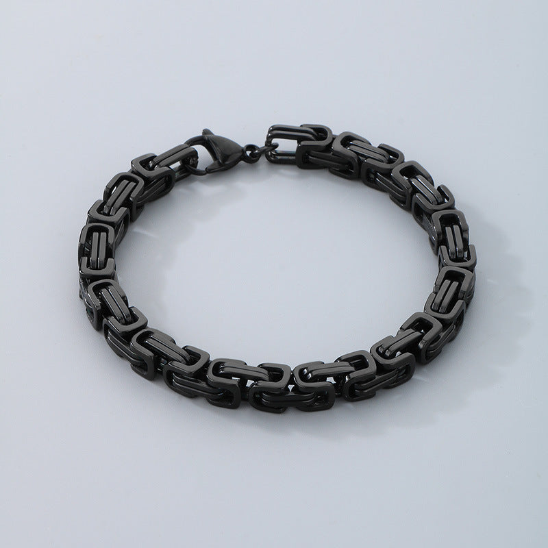 Byzantine Chain Geometric Titanium Steel Bracelet (Luxury Street Edgy Wristband)