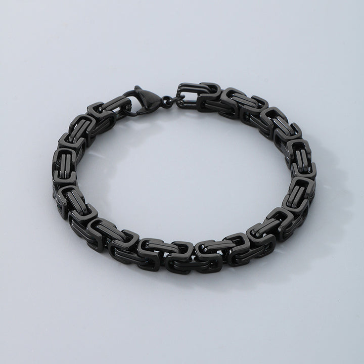 Byzantine Chain Geometric Titanium Steel Bracelet (Luxury Street Edgy Wristband)