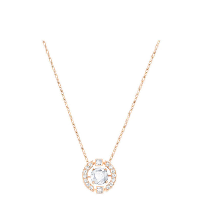 Sparkling Round Diamond Pendant Necklace, Multi-color Stone Luxury Women's Choker