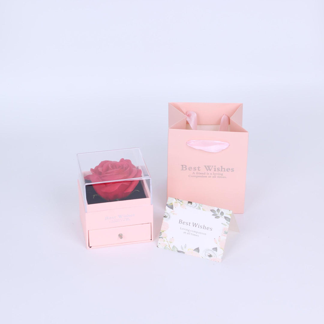 Preserved Rose Drawer Jewelry Gift Box Set, Multiple‑Color Options