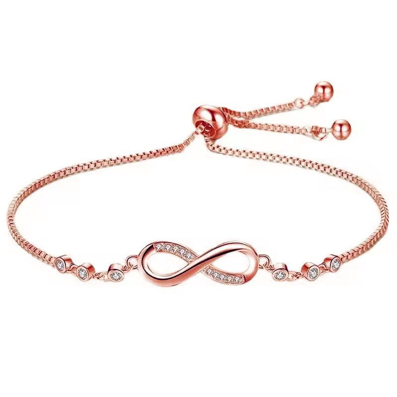 Infinity Knot Diamond Adjustable Bracelet (3 Colors Delicate Luxury Bangle)