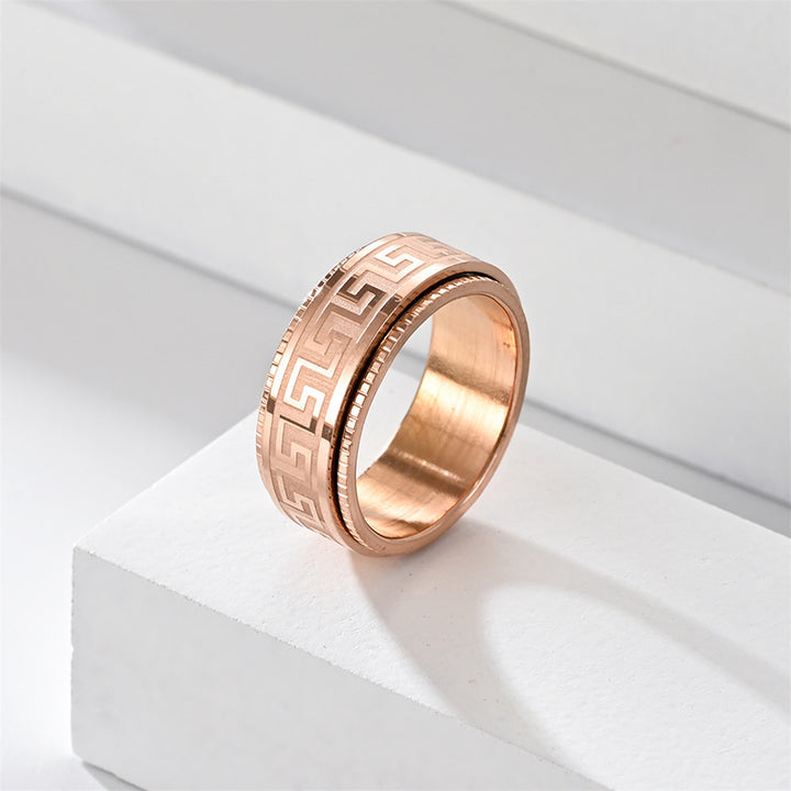 Greek Key Spinner Fidget Ring