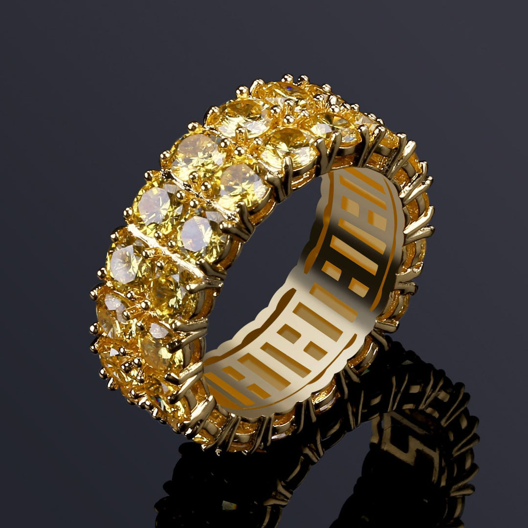 Double Row Pave Diamond Stretch Ring (Hip-Hop Light Luxury Personalized Ring)