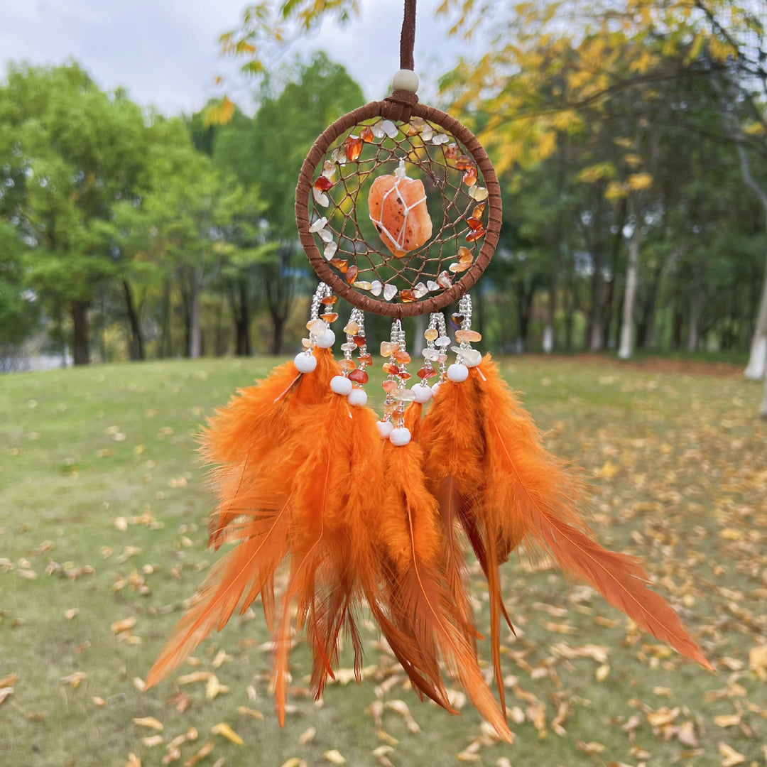 Crystal Cluster Feather Dreamcatcher Ornament (Healing Spiritual Style Series)