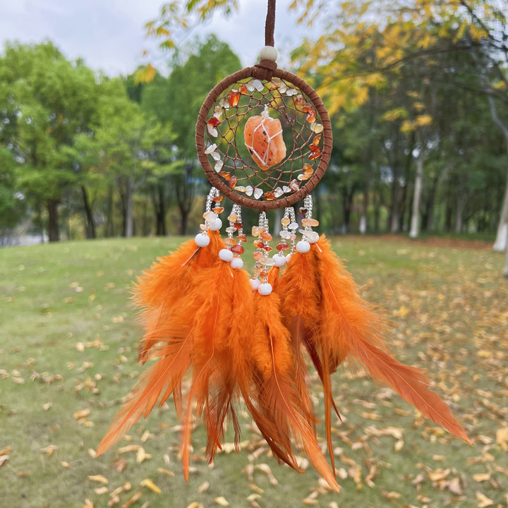 Crystal Cluster Feather Dreamcatcher Ornament (Healing Spiritual Style Series)