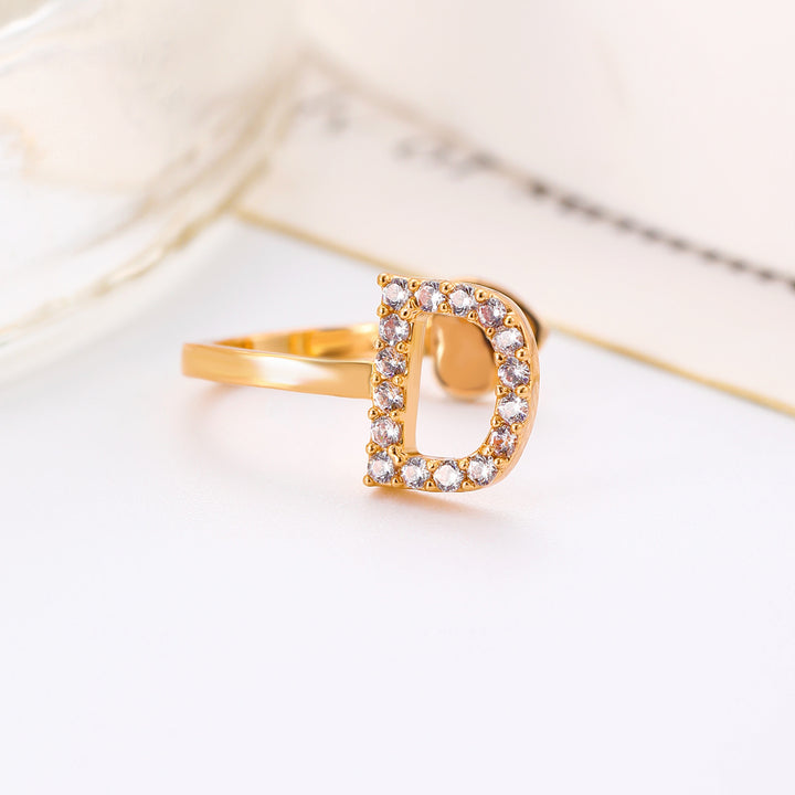 A-Z 26 Letters Paved Diamond Ear Cuffs, Adjustable Diamond Ear Cuffs For Non-Pierced Ears