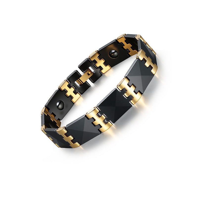 Men's Premium Magnetic Therapy Ceramic Bracelet – Stylish, Anti-Radiation & Health Balance