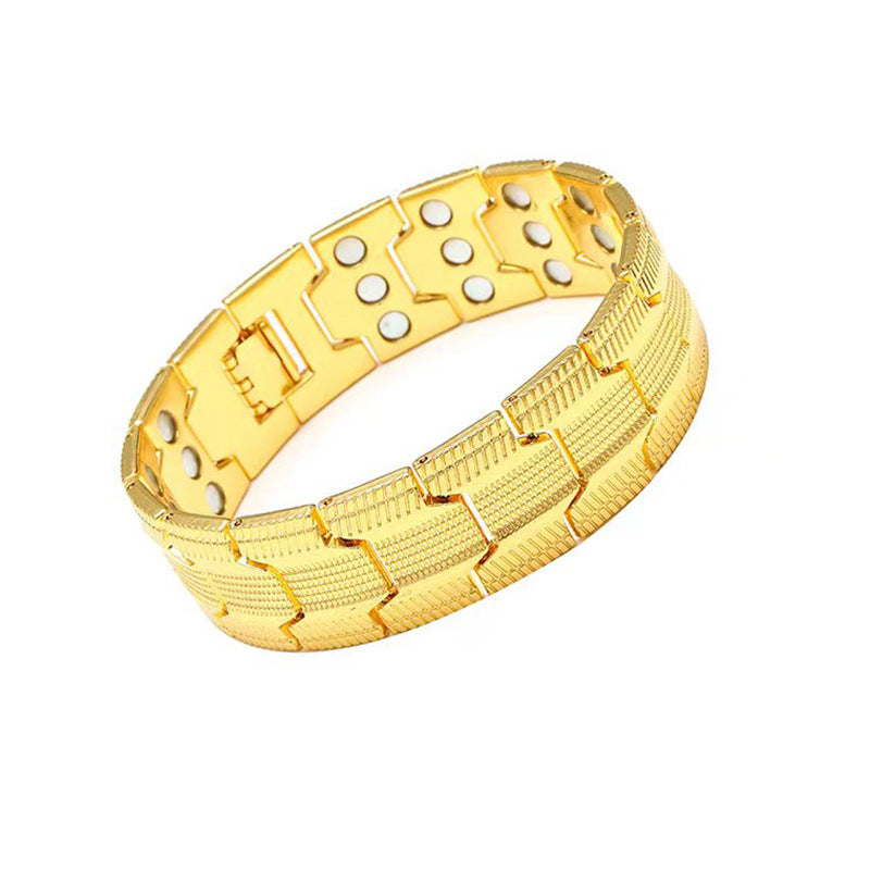 Vintage Copper Magnetic Bracelet for Men & Women, Triple-Row Detachable Magnetic Therapy Bangle
