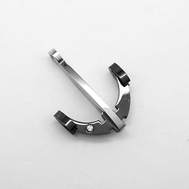 Vintage Crossbow Rhinestone Pendant · Stainless Steel Hip-Hop Punk Necklace