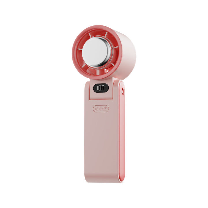 Foldable Turbo High-Speed Handheld Fan, Digital 100-Speed Boost Air Silent Pocket Rechargeable Fan, 4 Colors