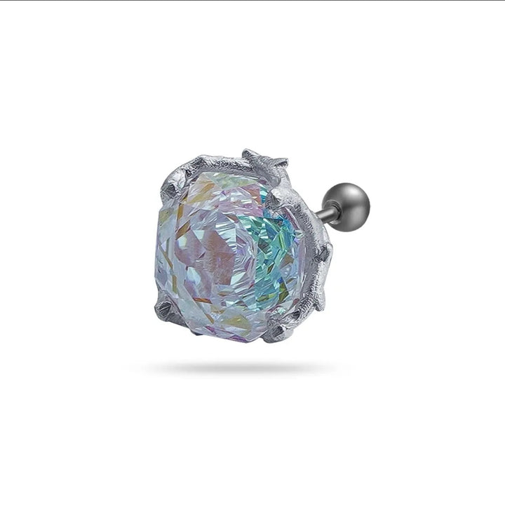 Dark Thorn Rose-Cut Single Diamond Screw-back Earring (Unisex)