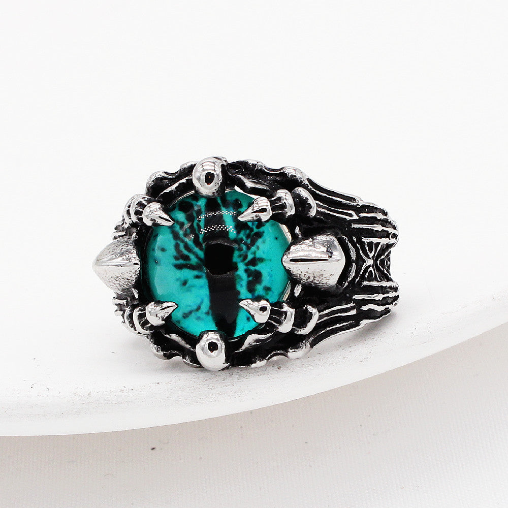 Evil Eye Gothic Punk Titanium Steel Ring (Dark Style Exaggerated Version)