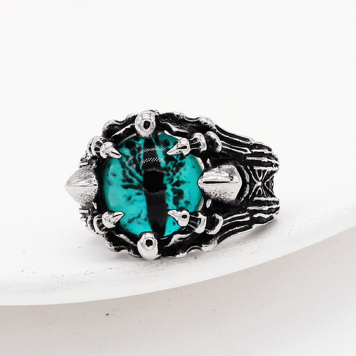 Evil Eye Gothic Punk Titanium Steel Ring (Dark Style Exaggerated Version)