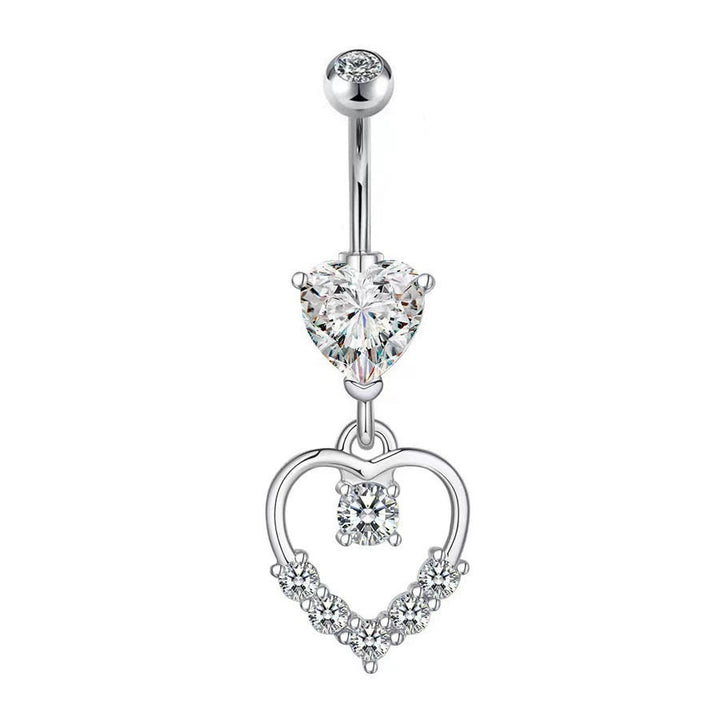 S925 Silver Diamond Pendant Belly Button Ring (Sweet-Cool Luxury Multi-Style)