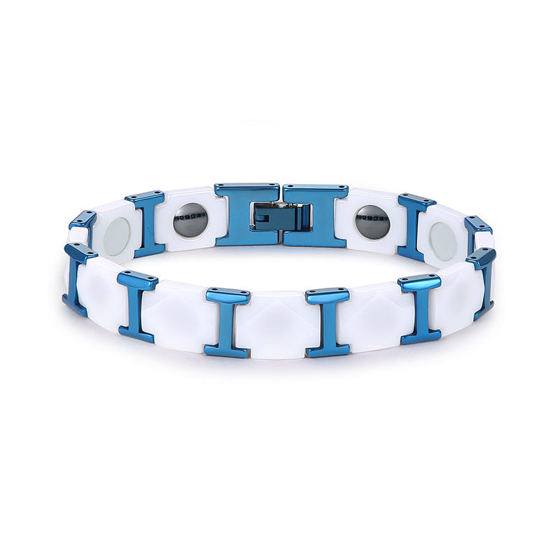 Men's Premium Magnetic Therapy Ceramic Bracelet – Stylish, Anti-Radiation & Health Balance