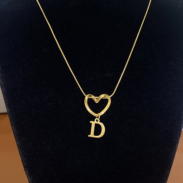 Heart & Initial Choker Set (Light Luxury Niche Personalized Necklace)