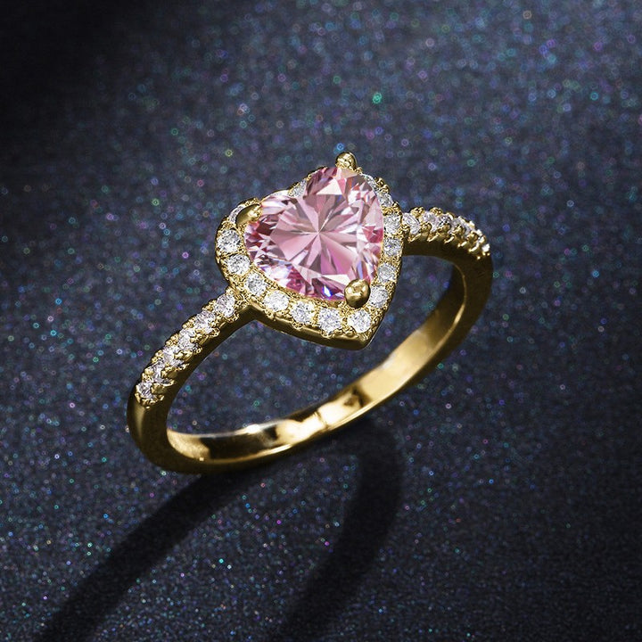 Heart Halo Diamond Ring (Multi-Color Options Luxury Statement Band)