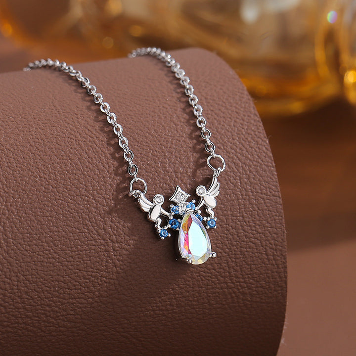 Vintage Iridescent Teardrop Diamond Multi-Style Necklace Set