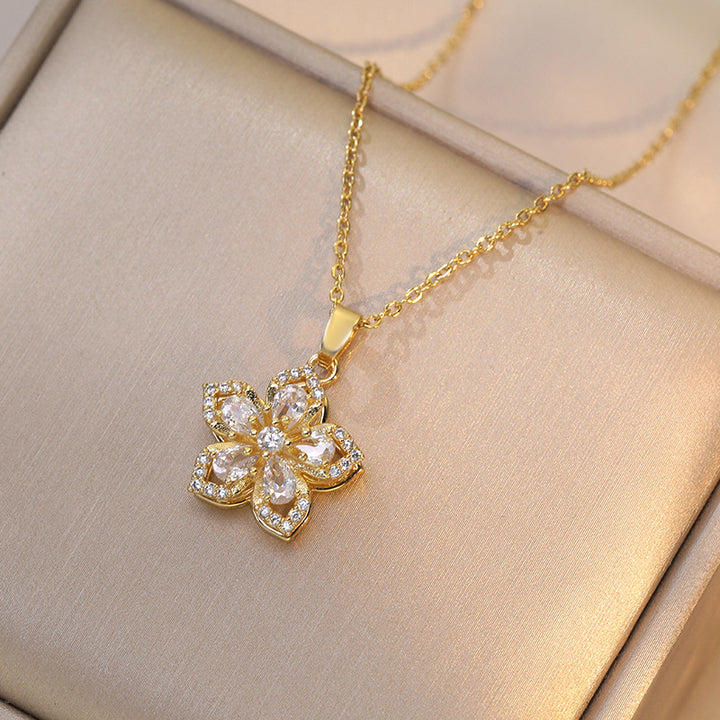 Anxiety-Relief Spinning Flower Necklace (Light Luxury Niche Healing Necklace)