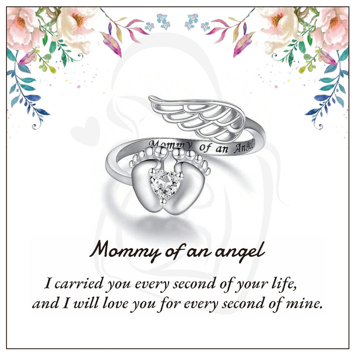 S925 Silver Multi‑Theme Open Ring, Animal & Footprint Angel Wing Engraved Memorial Ring